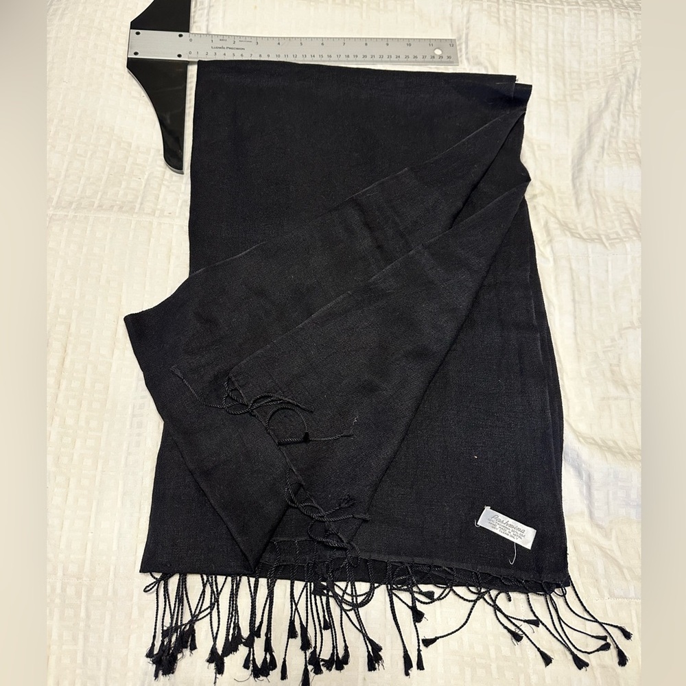 Pashmina Black Fringed Shawl